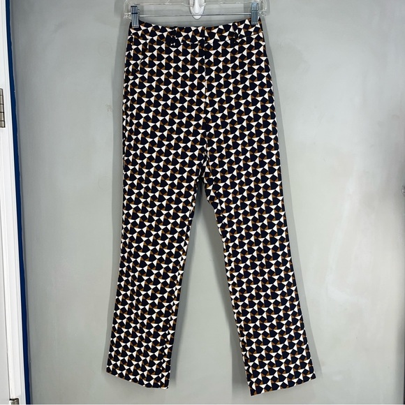 Women's H&M Multi color geometric print pants SZ 2 - Picture 1 of 8